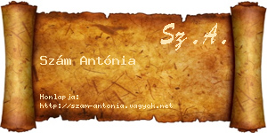 Szám Antónia névjegykártya